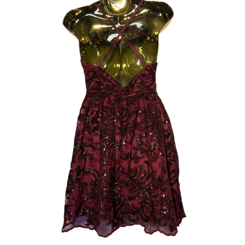Lulus sequin backless mini dress size S Nwt Skater cocktail party club - Picture 3 of 6